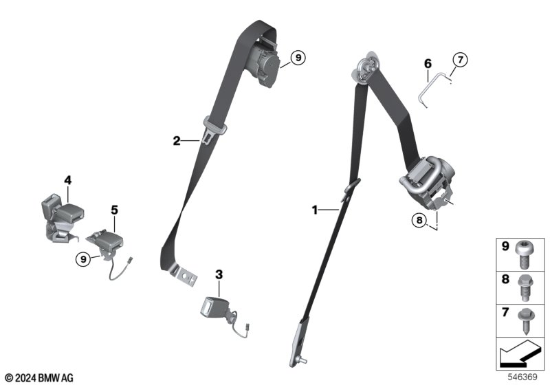 Pas bezpieczeństwa tylny  (72_1029) dla BMW X5 M F95 LCI X5 M Comp. SAV ECE