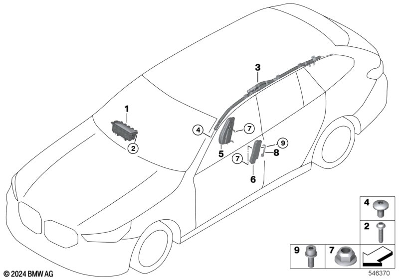 Poduszka powietrzna  (72_1079) dla BMW 5' G61 i5 eDrive40 Tou ECE