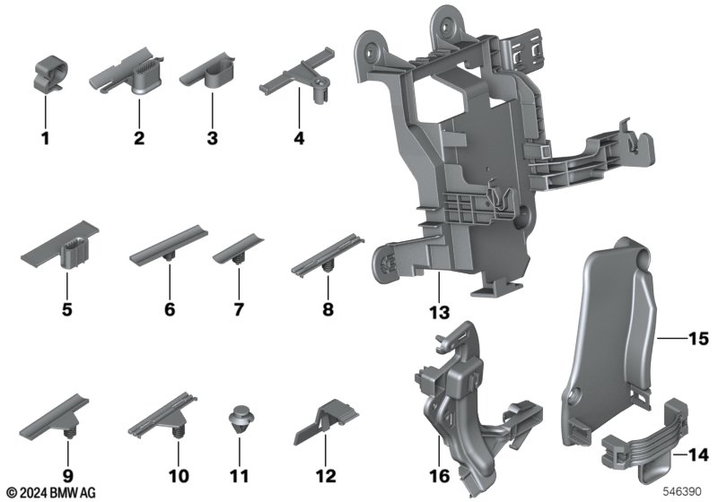 Różne mocowania kabli  (61_3541) dla BMW i3L G28 BEV Saloon i3 eDrive40L Lim ECE