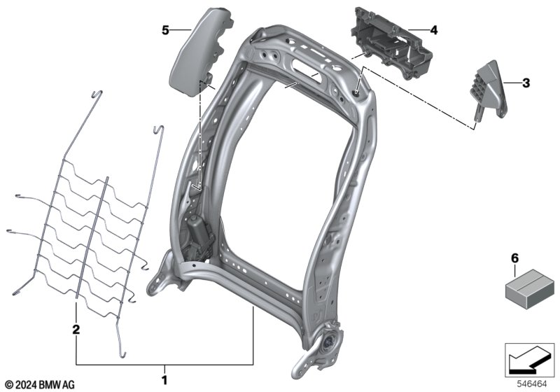 Fotel przedni, rama oparcia  (52_5577) dla BMW X3 G45 X3 20d xDrive SAV ECE