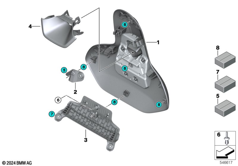 Przedni fotel osł opar panel tylny JCW  (52_5515) dla MINI F66 Cooper C 3-drzwiowy ECE