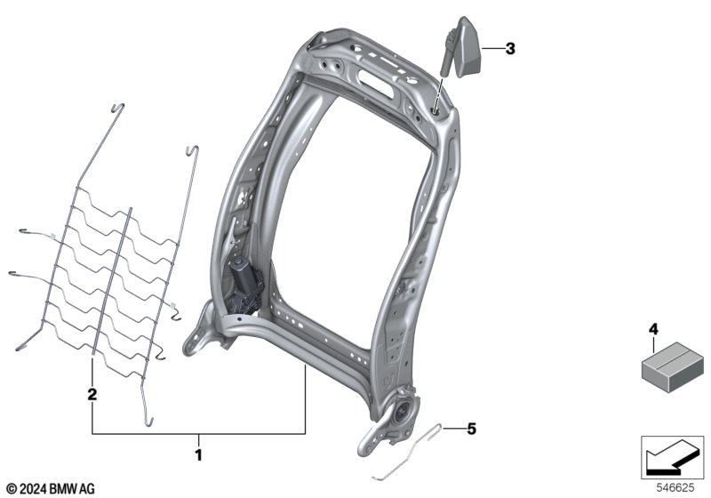 Fotel przedni, rama oparcia  (52_5311) dla BMW X2 U10 X2 20dX SAC ECE