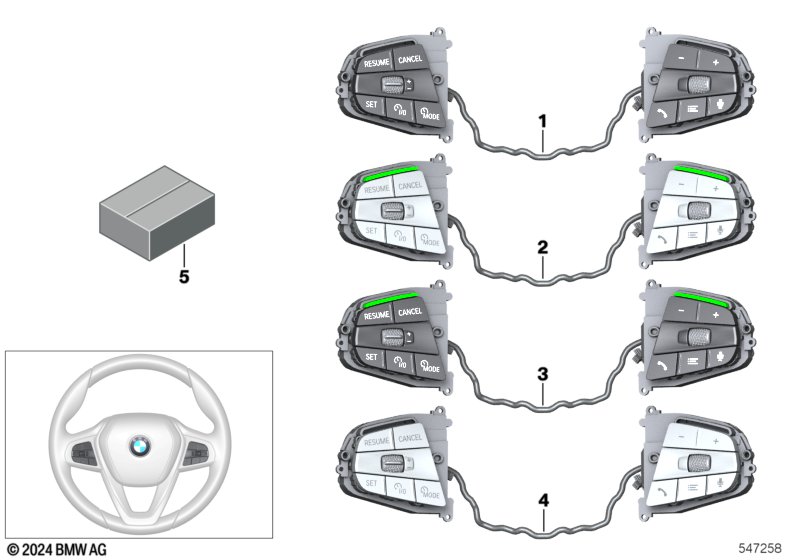 Przełącznik w kierownicy Sport  (61_8166) dla BMW X5 M F95 LCI X5 M Comp. SAV ECE